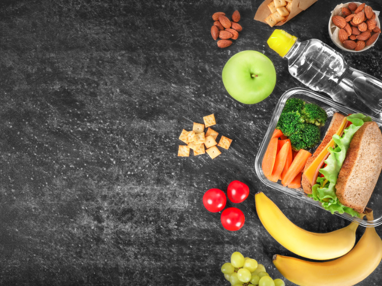 Stylized picture of lunch foods